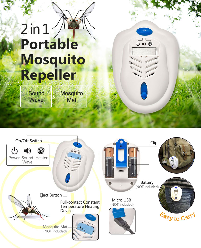 Repelente de mosquitos portátil 2 em 1