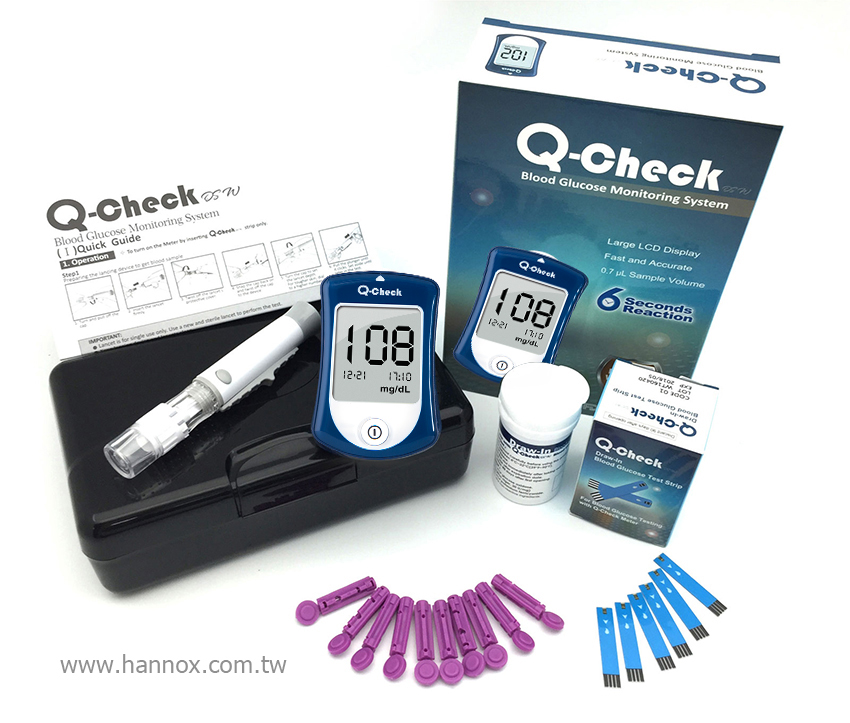 Sistema de control de glucosa en sangre Q-check