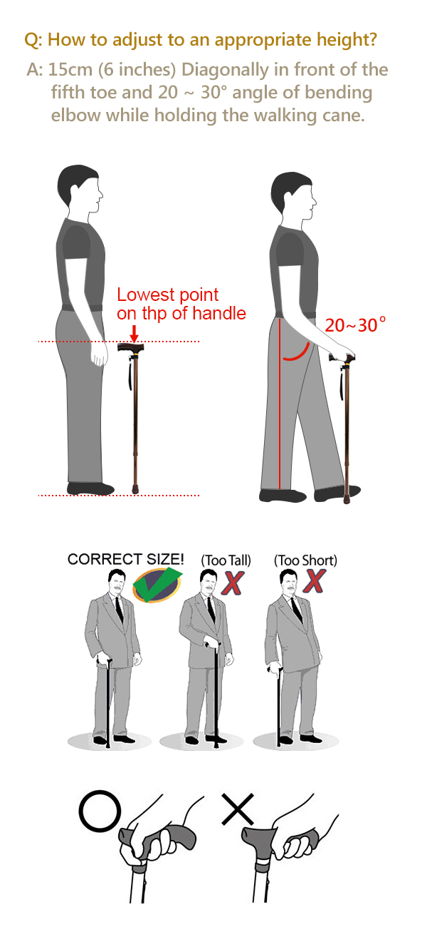Hannox Adjustable Aluminum Folding Cane Medical and Health Care