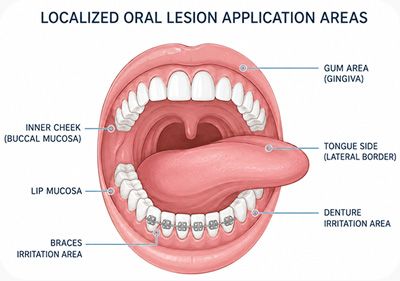 localized oral lesion application
